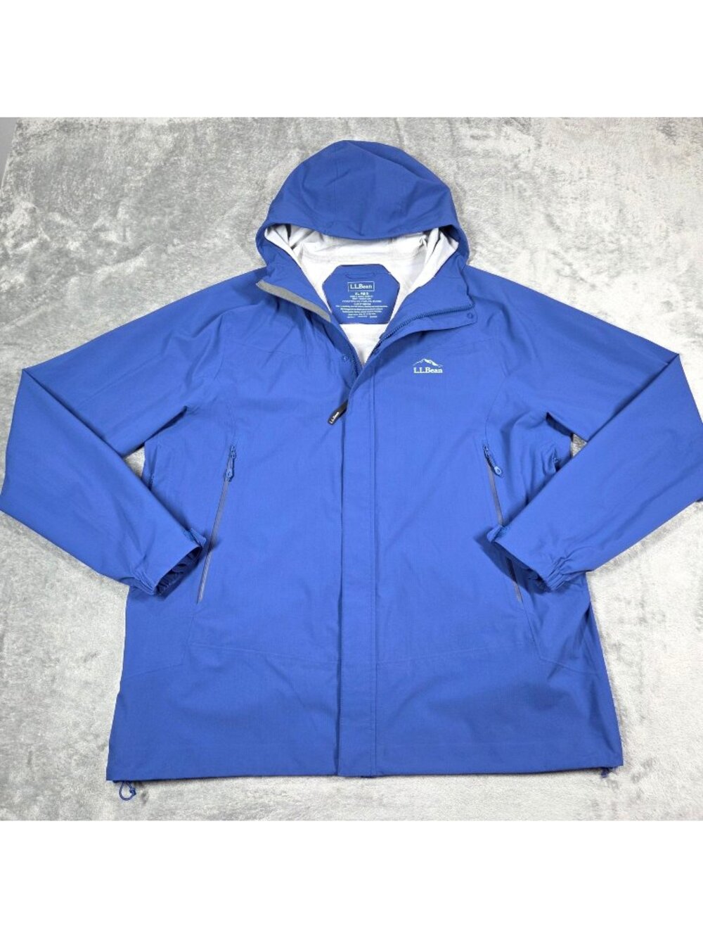 LL Bean Jacket Mens XL Blue Cresta Stretch Rain Coat Waterproof Windproof Vented